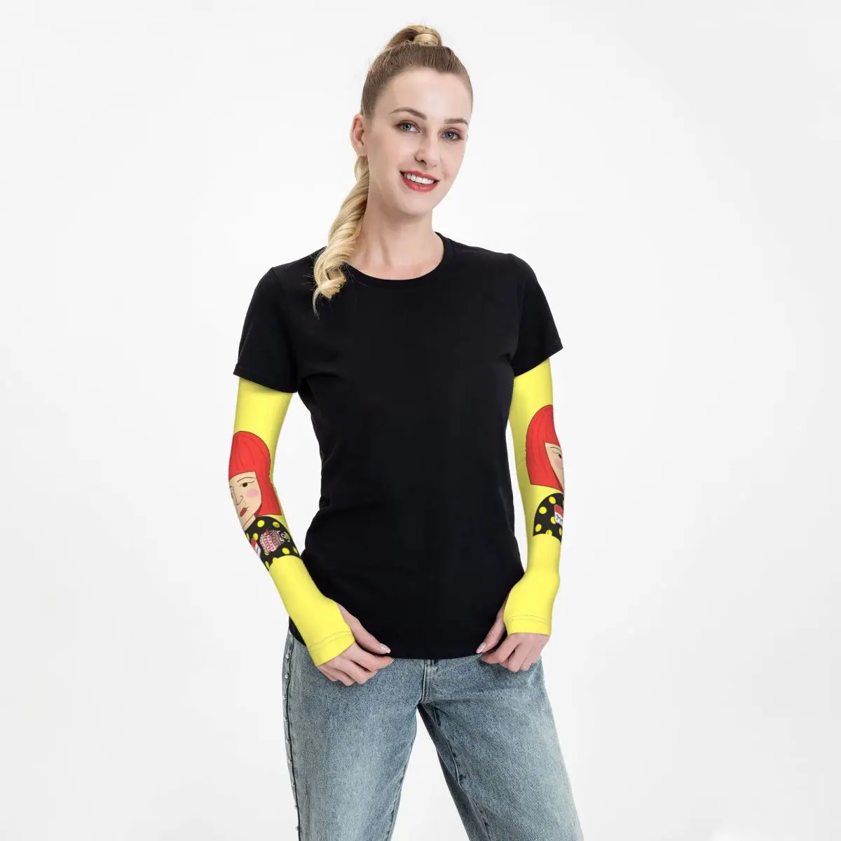 Yayoi Kusama Pittura astratta (1) Manicotti per esterni Copertura di protezione solare UV Manicotti per tatuaggi da ciclismo estivi in seta ghiacciata