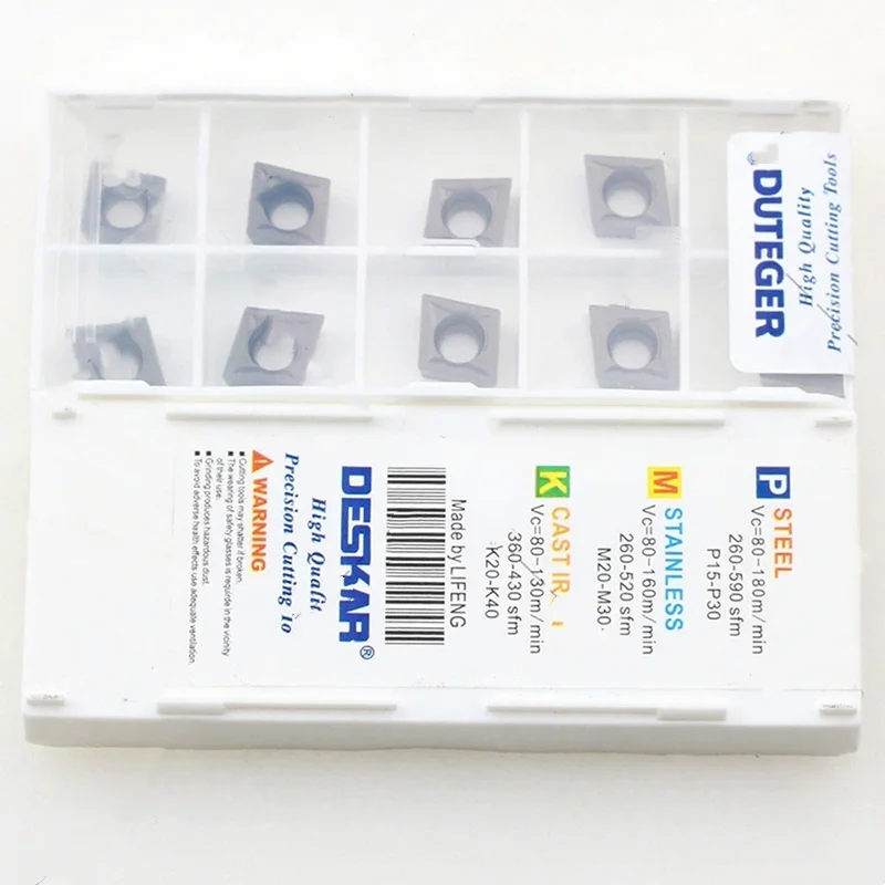 Deskar الأصلي شفرات باستخدام الحاسب الآلي Ccmt060204 Ccmt09T304 Ccmt09T308 Fg Hq Mt Tc Fg Ps Lf90 مخرطة باستخدام الحاسب الآلي قطع كربيد إدراج المعادن السيراميك أداة تحول داخلية لأجزاء الصلب #5