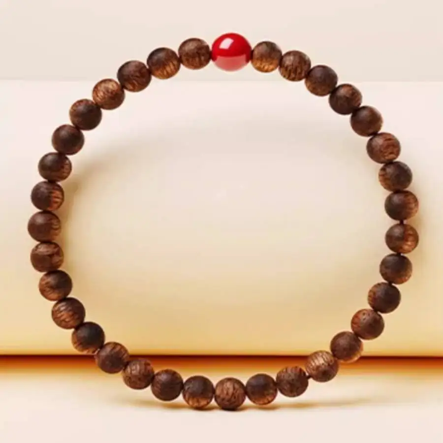 

Handmade Balsamwood Cinnabar bracelet,men's cuff button bracelet,Ramadan prayer bead,women's meditation,holiday gift,daily wear