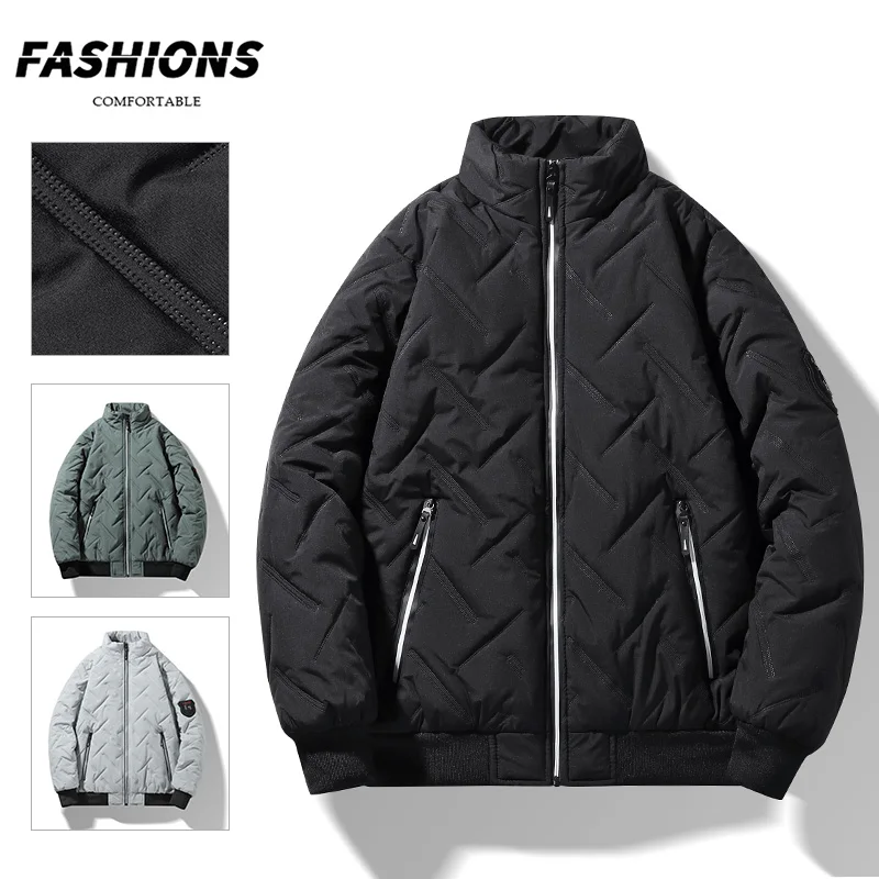 2024 New Winter Jacket Men's Korean Style Fashion Thickened Warm Padded Jacket Casual Outdoor Ski Windproof High collar Parka