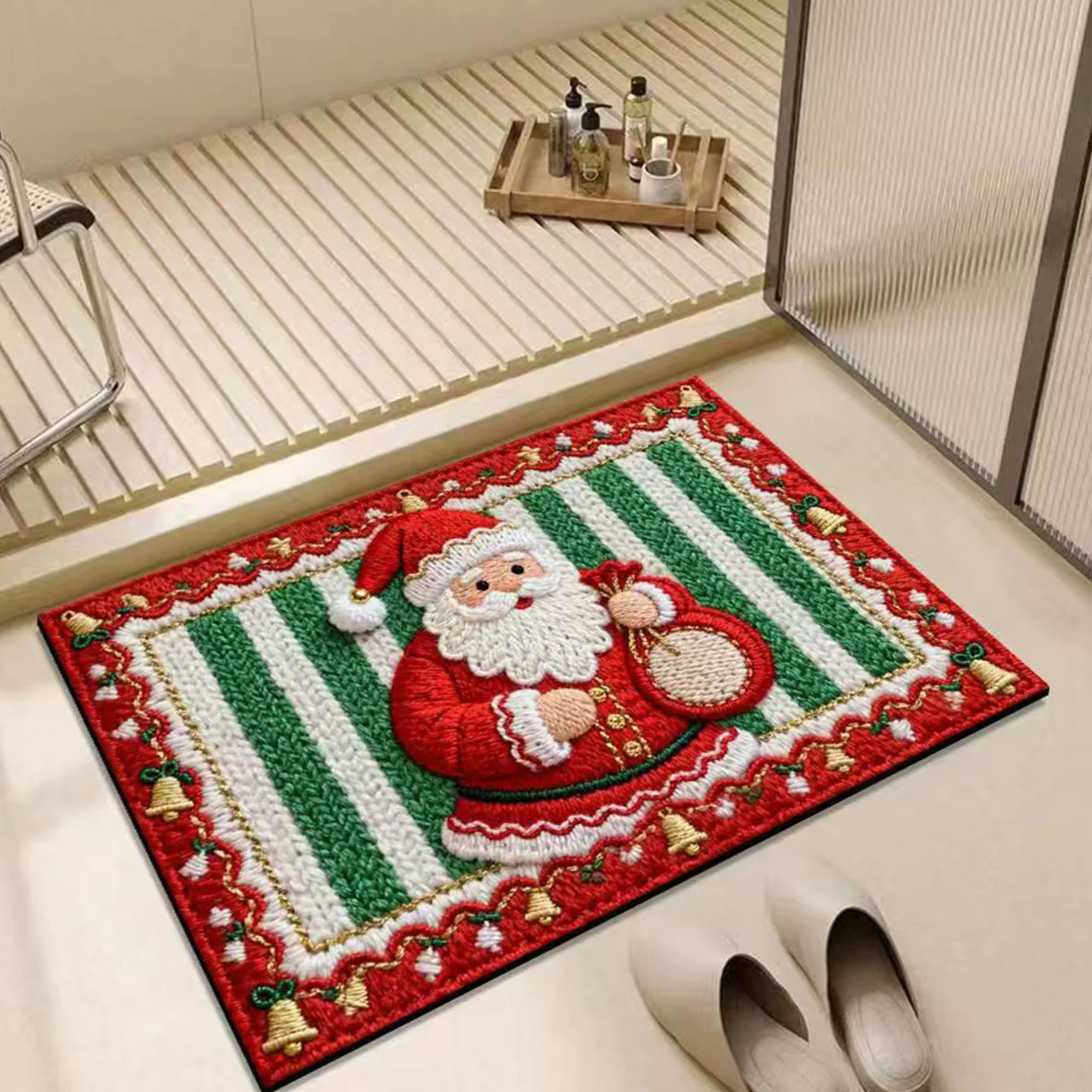 Absorbent Drainage Rug Elegant Gray Marble Pattern Carpet Non Slip Kitchen Floor Mat Washable Entrance Door Runner