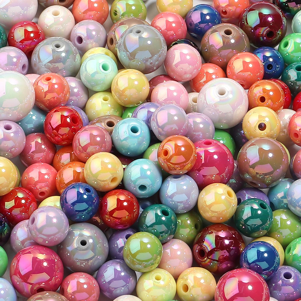 6/8/10/12/14/16mm AB Color Acrylic Beads Round Loose Spacer Beads for Jewelry Making DIY Handmade Necklace Bracelet Accessories image 4