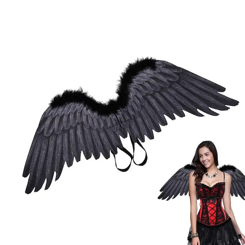 Angel Wings Costume Adjustable Feather Wings Girls Costume Or Halo Headband Accessories Halloween Cosplay Costumes For Kids