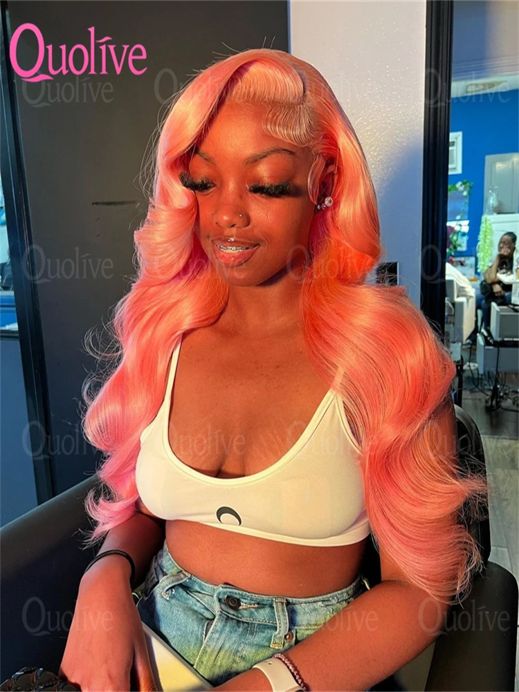

Pink Body Wave Wigs 13x6 Colored Hd Lace Frontal Wig 13x4 Brazilian Transparent 30 Inch Human Hair For Women Pre Plucked