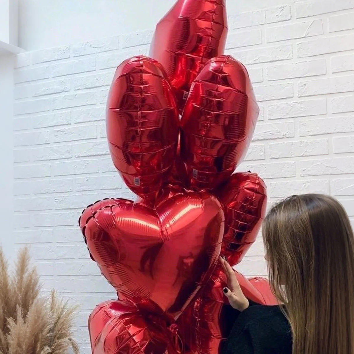 Rosa Schmetterlings-Ballon-Set, 45,7 cm, rotes Herz, Aluminiumfolie, Ballon für Geburtstag, Vorschlag, Valentinstag, Duschdekoration – Detail 6