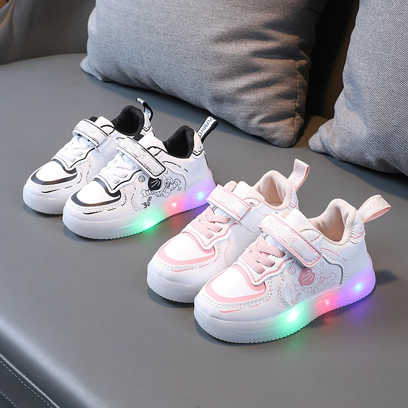 Children Soft Bottom Shoes Autumn Luminous Lighted Casual Fashion Breathable Baby Boys Girls Sport Running Soft Bottom Kids Shoe