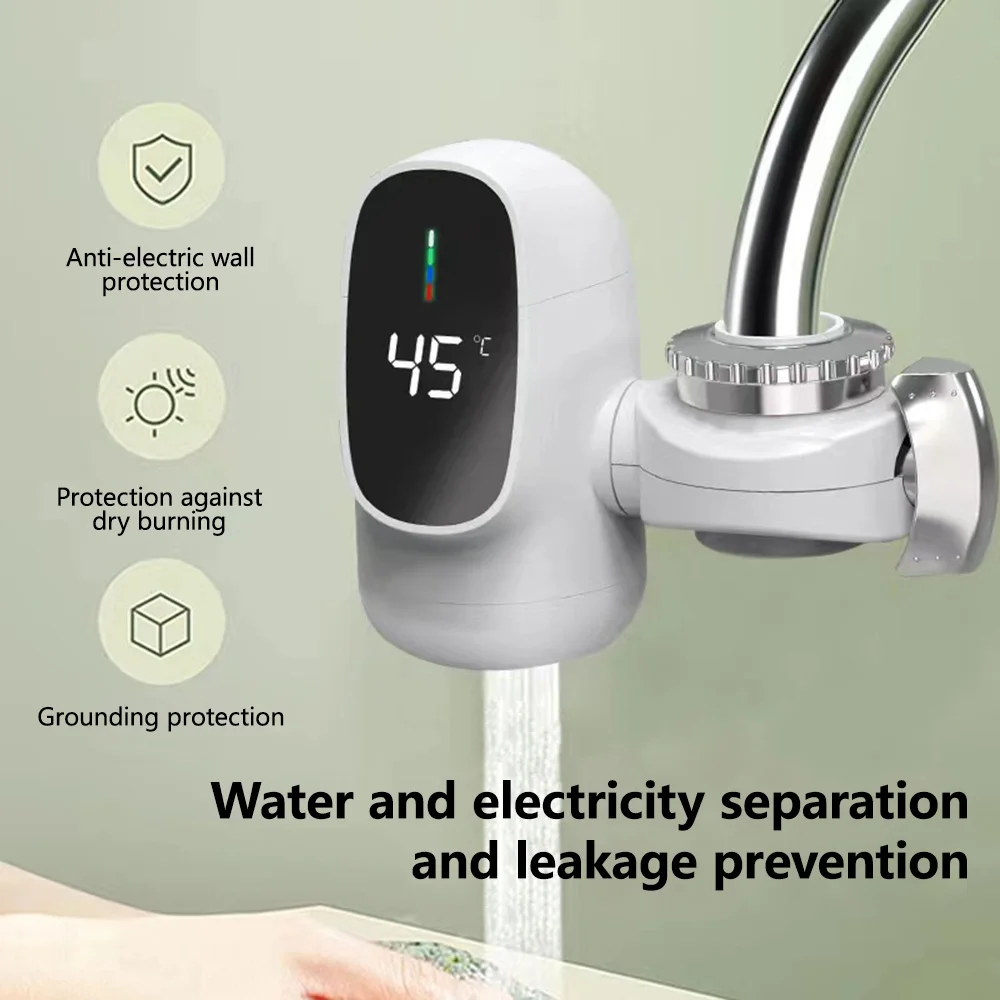 Electric Water Heater Kitchen Tap Instant Hot Water Faucet Adapter 220V 3400W Water Heater Bathroom Accessories With EU Standard