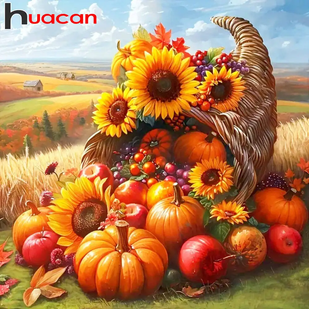 Huacan Full Drill Diamond Painting Autumn Fruits 5D Diamond 