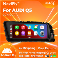 NaviFly 8.8inch Car Radio CarPlay Auto Android 14 For Audi Q5 2010-2017 8 Core BT Navigation GPS DSP 4G WIFI Multimedia Players