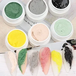 2pcs 5D Acrylic Engraved Drawing Gel Nails Polish Plaster Effect DIY Embossed Manicure Gel Decor No Need Top Coat Plaster Glue