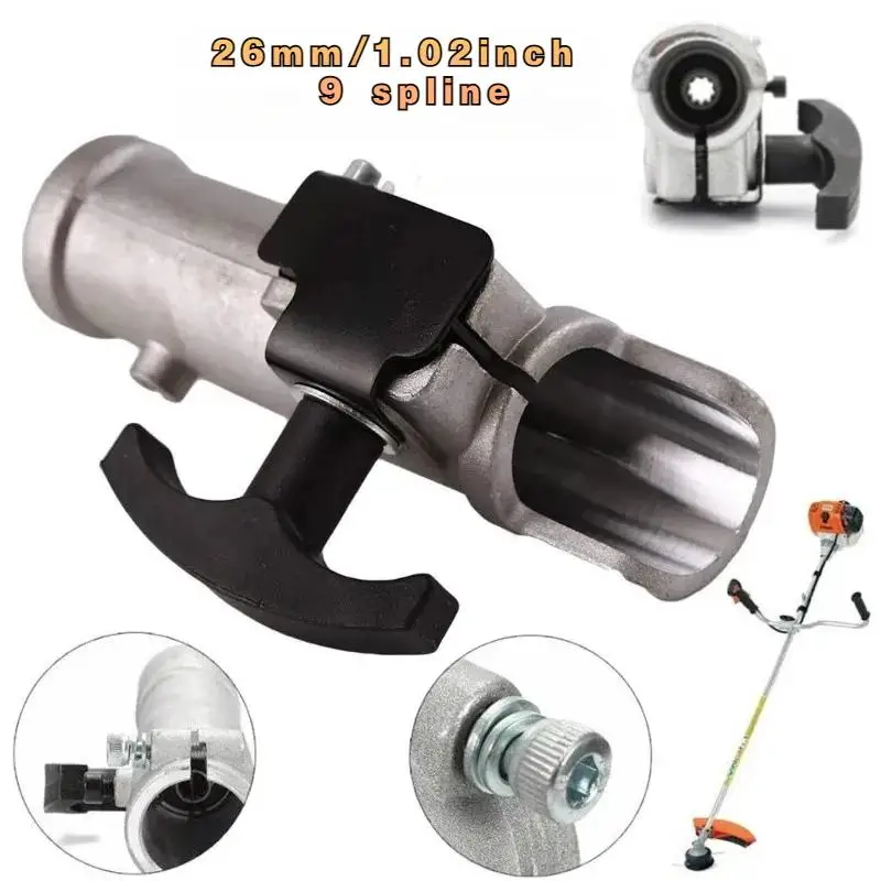 1 Set Wellenverbindungs-Klemme 26mm 9-Rillen für Universal-Trimmer Freischneider Gartenwerkzeug