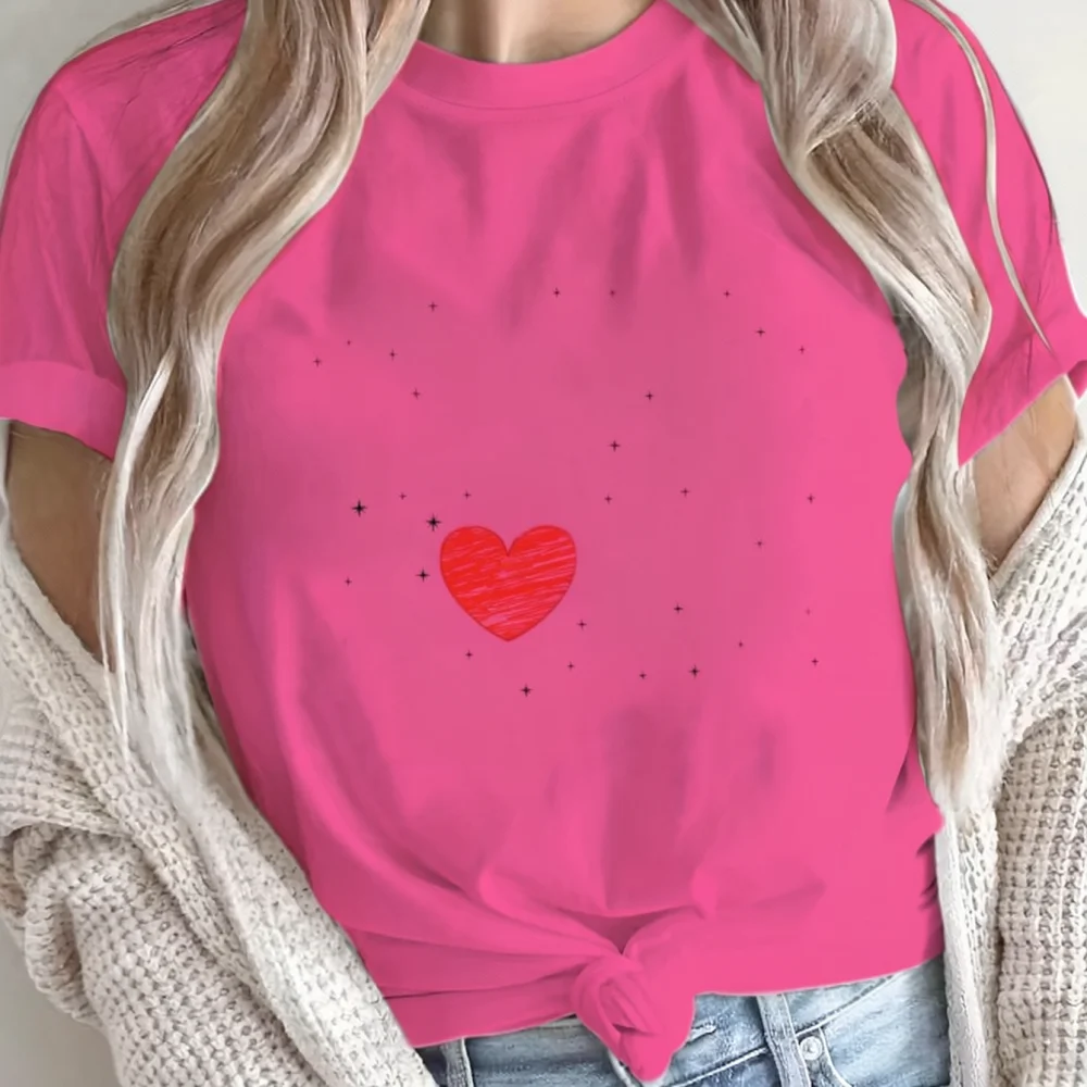 Casual Cotton Tee Shirt Women Do Everything In Love Graphic Short Sleeve Basic Loose Fit Summer Fashion Style Blouse