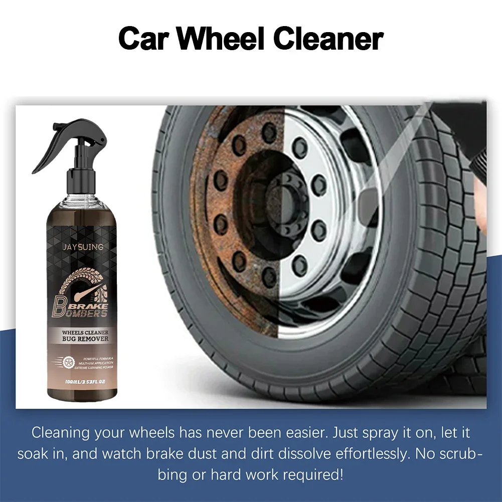 

Car Wheel Cleaner Bug Remover Safe Car Wheel Polish Liquid 100/120ml Auto Detail Care Remove Rust for Cleaning Wheels Tires