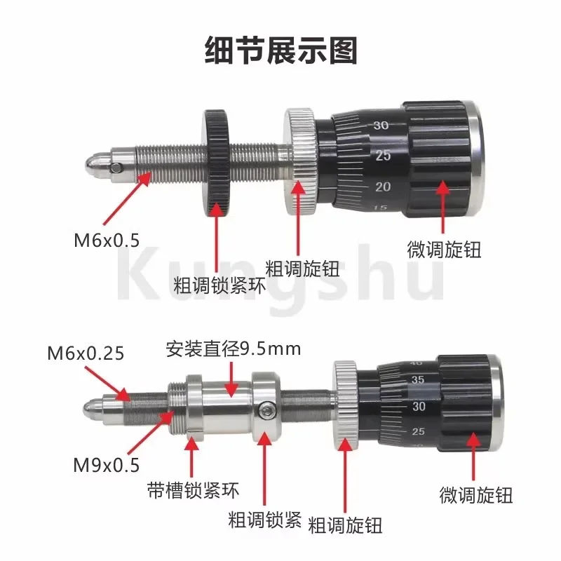 Differential differential head, micrometer head, regulator, differential caliper, actuator, ultra-high precision 2.5um/circle