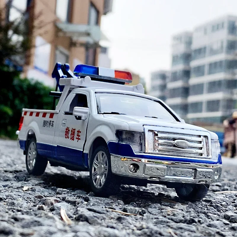 1:32 Legering Pull Back Model Rescue Trailer Auto's Diecasts & Toy Vehicles Speelgoed Diecast Legering Model Auto Collectible