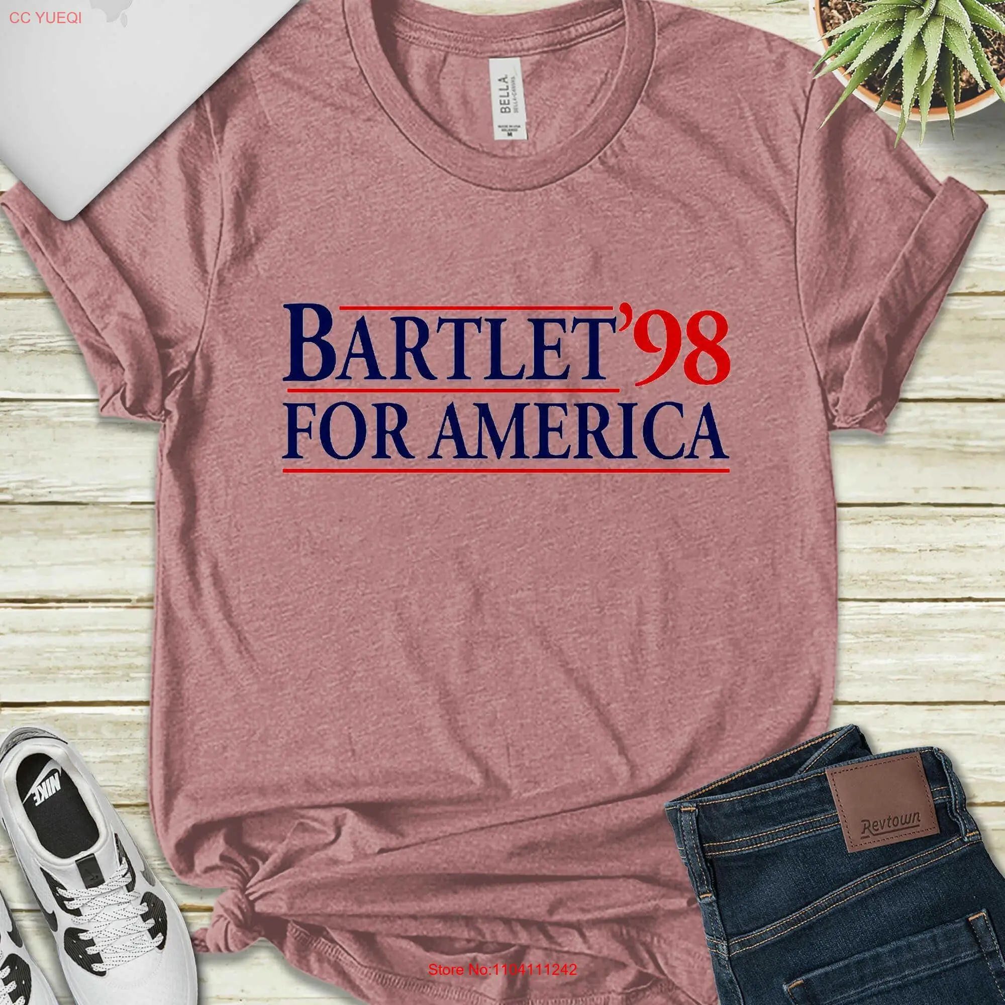 West Wing Bartlet For America SweaT T Shirt 1998 American 98 Barlet E 04122102 long or short sleeves