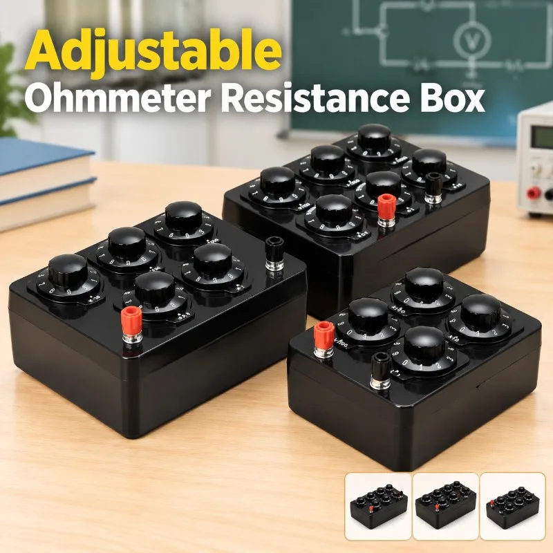 Teaching Resistance Box Adjustable Ohm Rheostat Device Physics Experimental Gear for Junior Senior High School Classroom Circuit