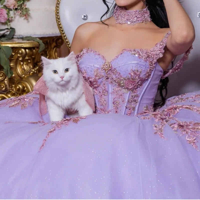 Customized Elegant Lilac Quinceanera Dresses Vestidos De 15 Quinceañera Princess Sweet 16 Dress XV Birthday Party Prom Pageant