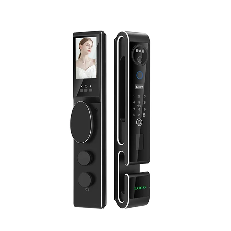 S666 3D Face Recognition Luxury Smart Lock Tuya WiFi Intercom Fingerprint kuncpintu Card Passcode serratura digitale con fotocamera