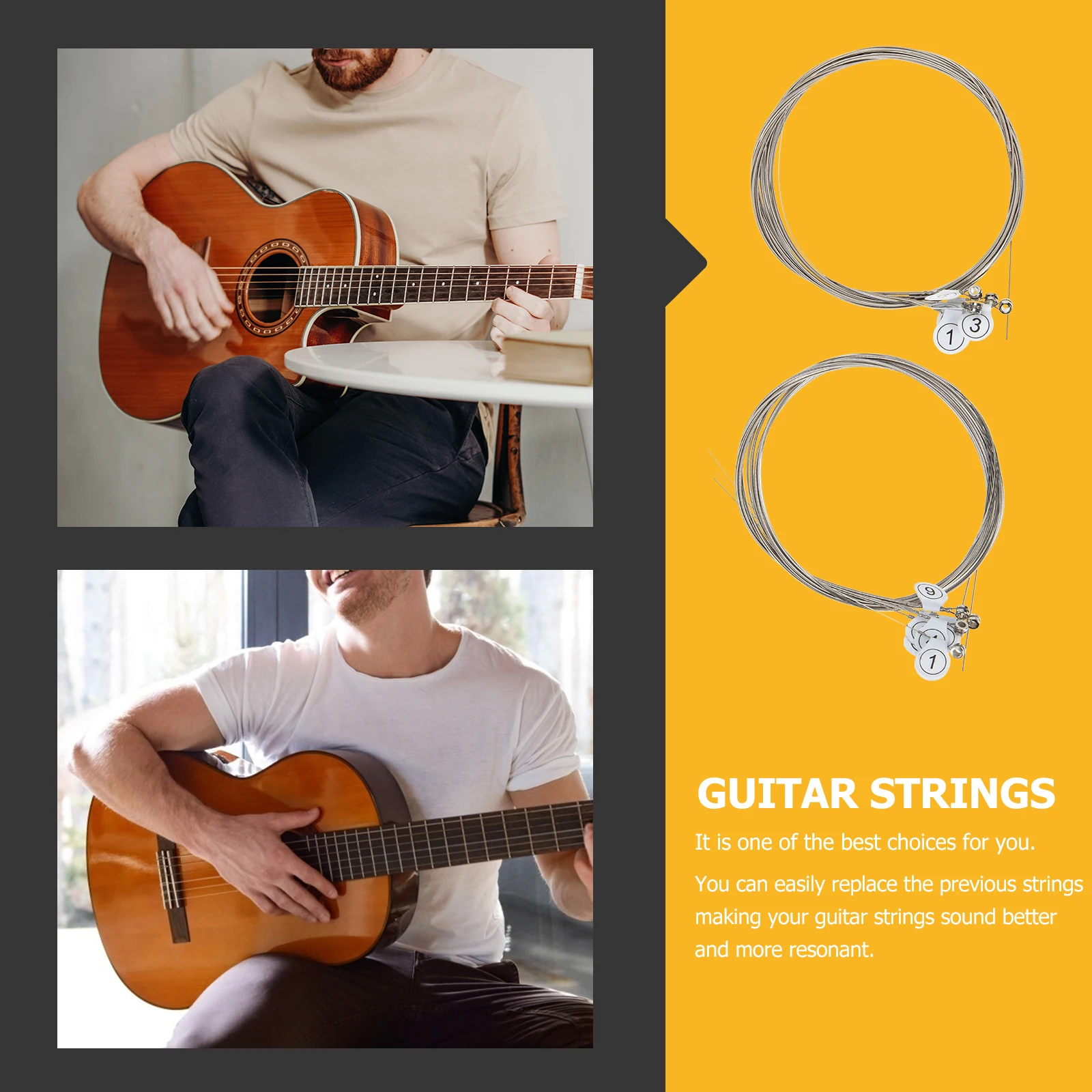 2 juegos de accesorios para piezas de cuerdas de guitarra y accesorio de plata electroacústica