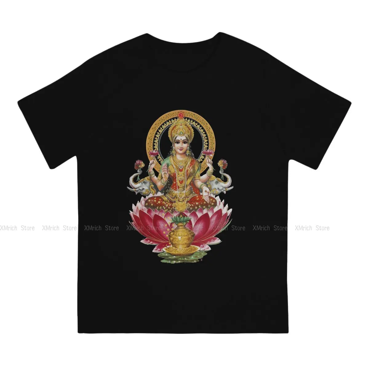 Men T-Shirts Goddess Vintage Cotton Tees Short Sleeve Shiva Hindu God India Lingam T Shirts Round Neck Clothes Gift Idea