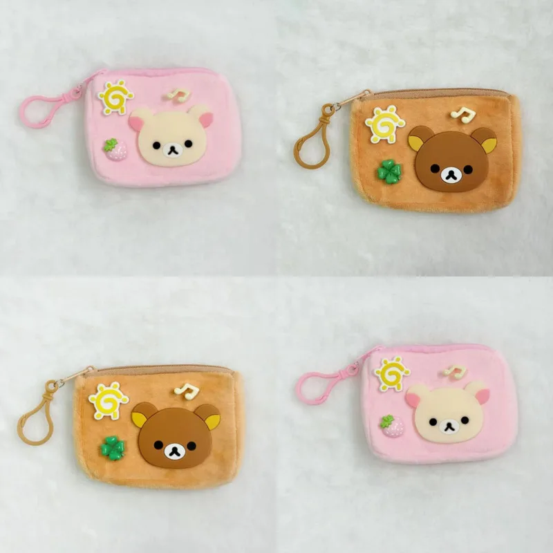 

Kawaii Japanese Rilakkuma Plush Coin Purse 2025 Cute Bear Design Key Chain Pendant Storage Bag Backpack Decoration For Girls New