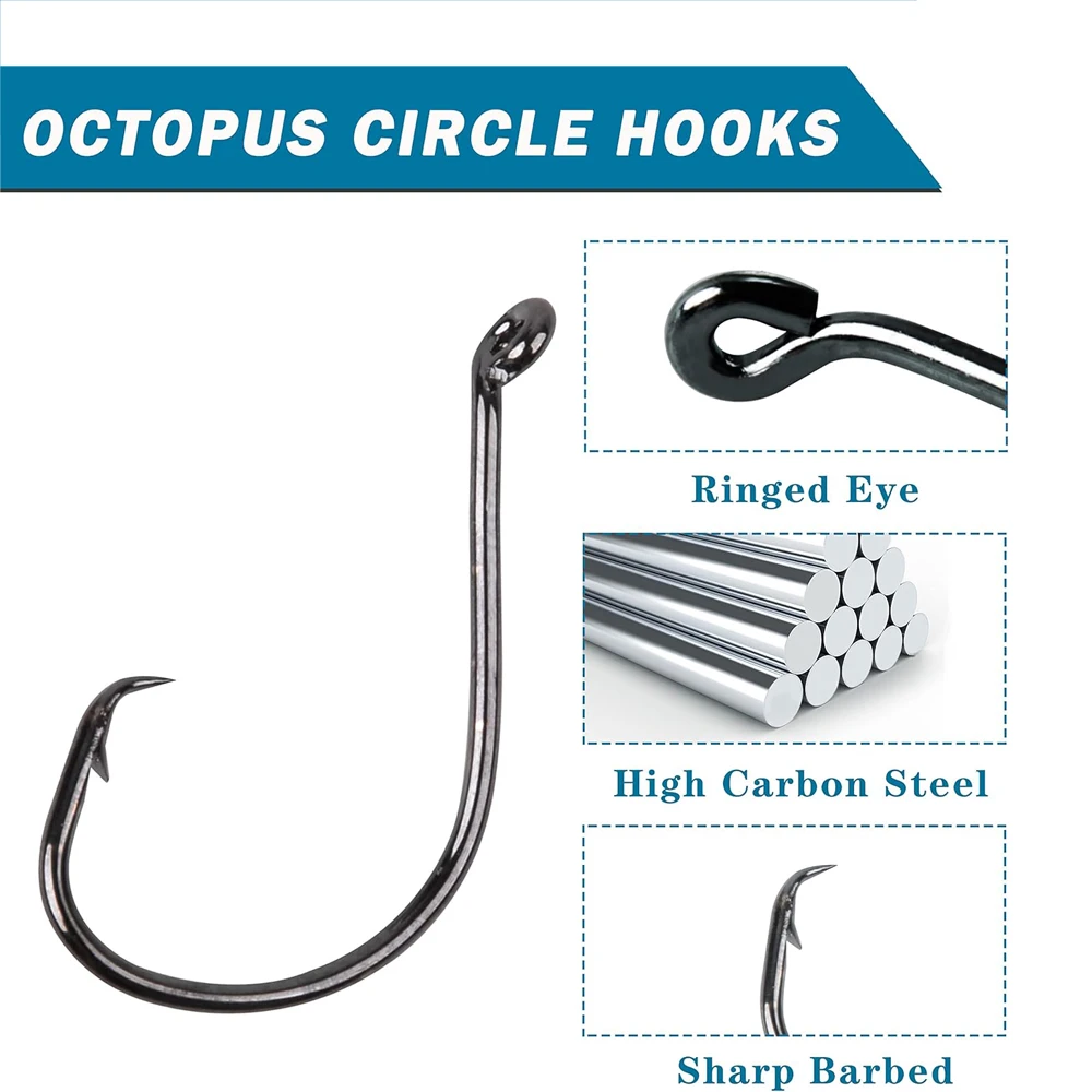 150 Uds 7384 anzuelos de pesca de acero rico en carbono, anzuelos circulares deportivos compensados, anzuelos de bagre, cebo vivo, anzuelos de pesca de agua salada