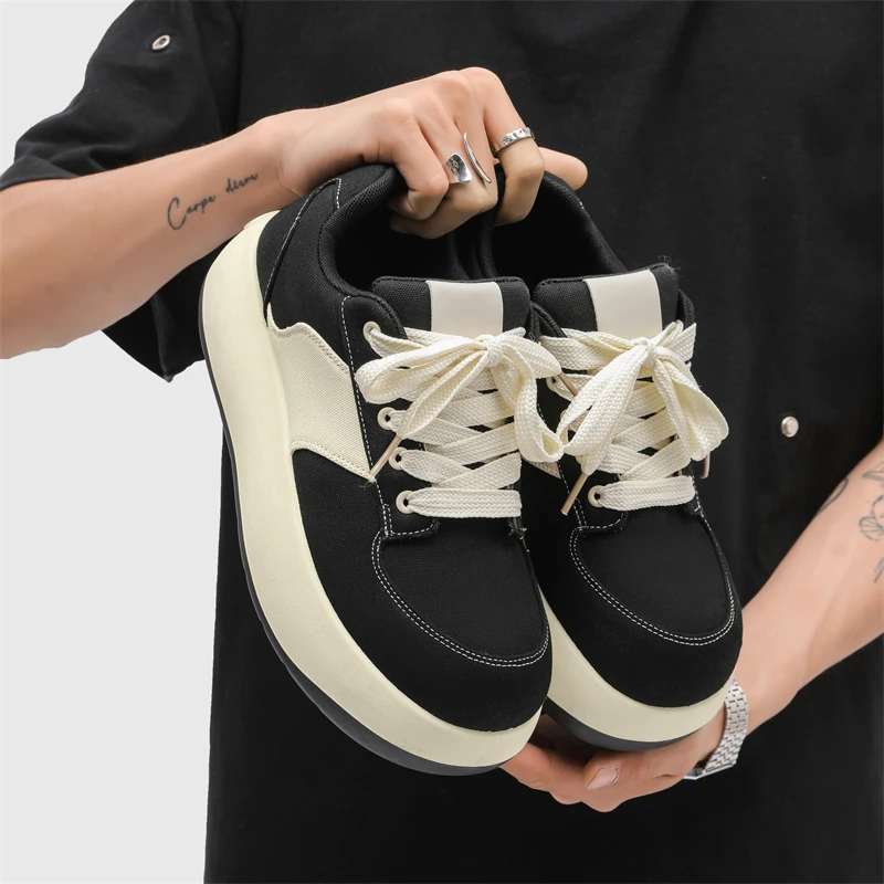 

2025 New Men’s Fashion Sneakers– Hong Kong Style, Chunky Sole, Height Increase, Breathable, Daily Commute & Sports
