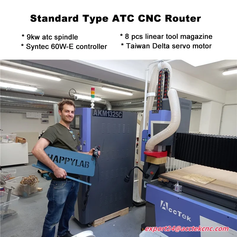 Multifunction Woodworking 3 Axis CNC Engraving Automatic Tool Changer Furniture Making ATC Wood CNC Router Cutting Machine 1325