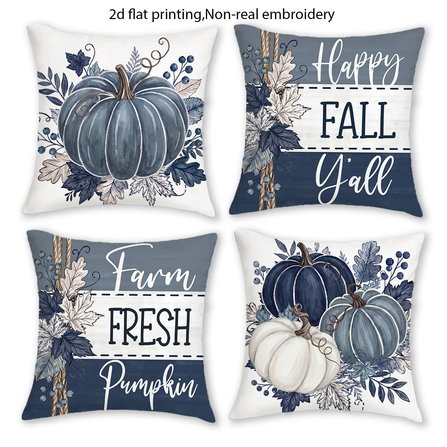 4PCS Fall Harvest Gnome Pumpkin Throw Pillow Covers Rustic Farmhouse Thanksgiving Decorative Cushion Cases