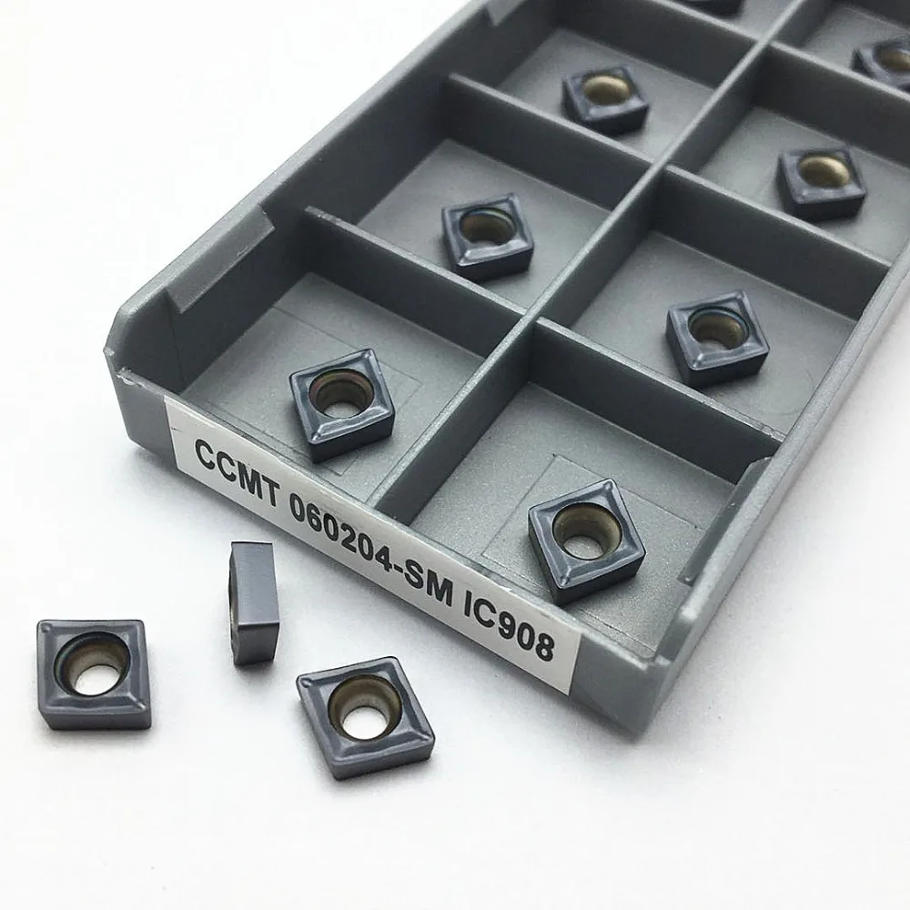 Твердосплавные пластины CCMT060208 CCMT060204 IC907 IC908 CCMT09T304 CCMT09T308 SM IC907 IC908 для внутренней токарной обработки CCMT 09T304 09T308