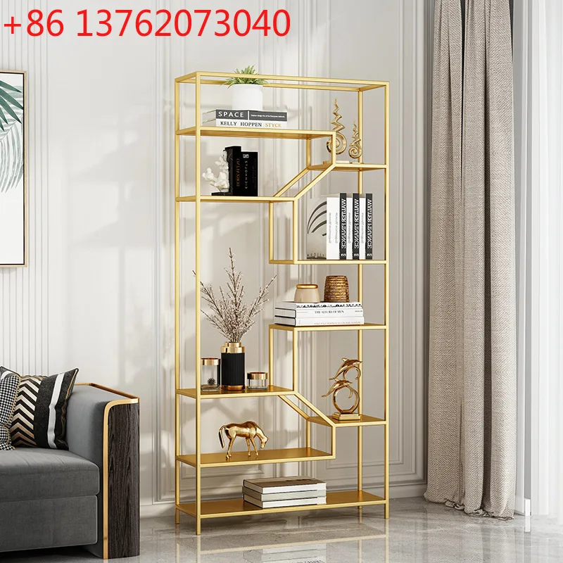 Light luxury bookshelves landing on the subway, art living room shelves, office partition bookcases