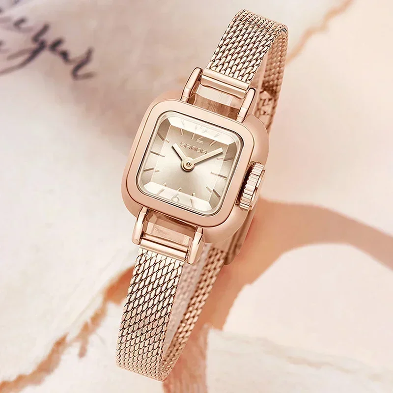 SANDA Original Fashion Watches for Women Quartz Gold Watch Luxury Casual Leather Wristwatches for Lady Clock Relogio Feminino