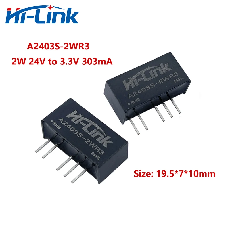 50pcs/lot Free Shipping A2403S-2WR3 Mini Step Down 2W 24V to 3.3V 303mA DC DC Converter Power Supply Module Smart Electronics