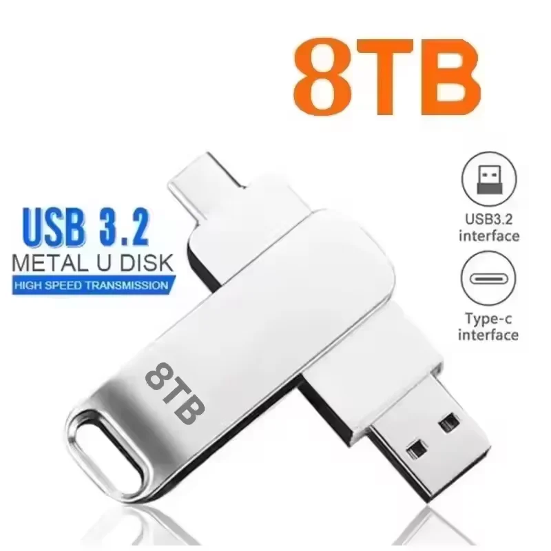 16TB USB 3.2 Flash-Laufwerke Hochgeschwindigkeits-Übertragung Metall-Pendrive Speicherkarte Pendrive Flash-Disk Wasserdichter Speicherstick