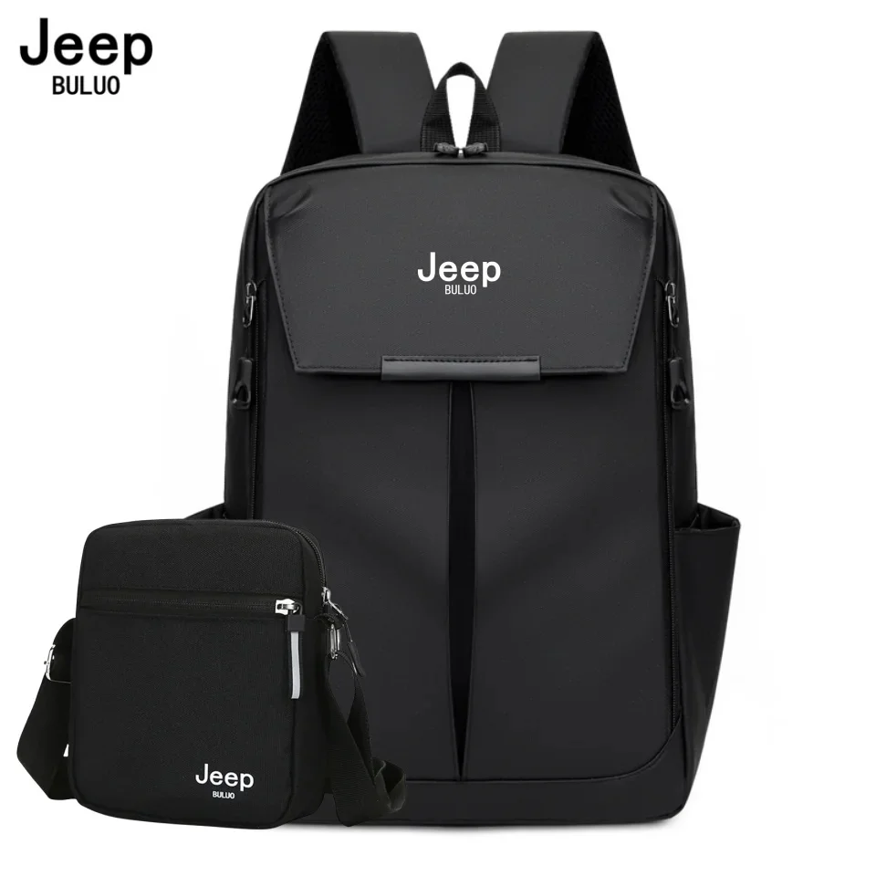 JEEP BULUO-mochila para ordenador portátil de alta calidad para hombre, bolsa de viaje impermeable de gran capacidad, mochilas escolares de moda,