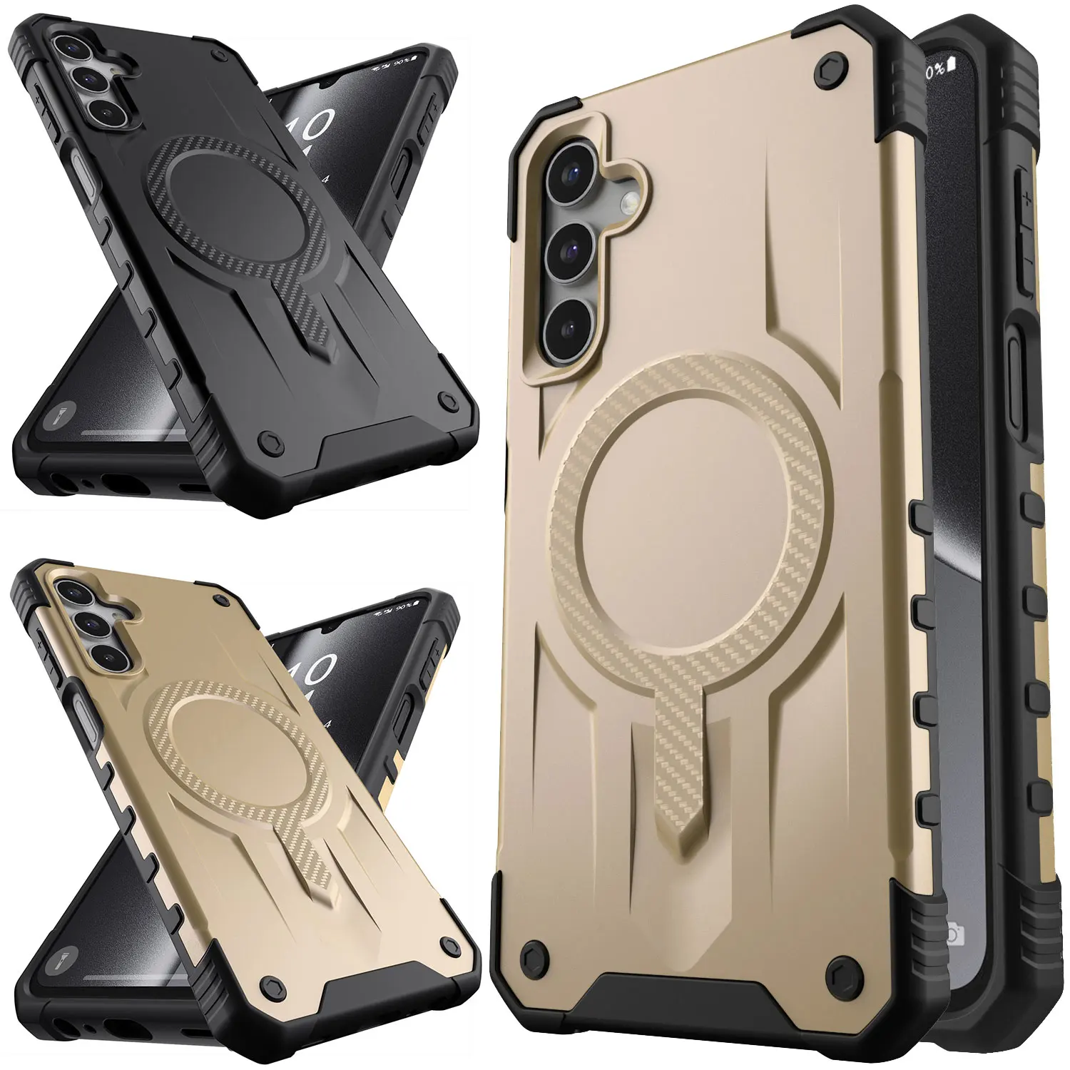 For Samsung For Galaxy A16/A26/A15 Phone Case Shockproof Protective Magnetic Hybrid Rugged Dual Layer Bumper Cover