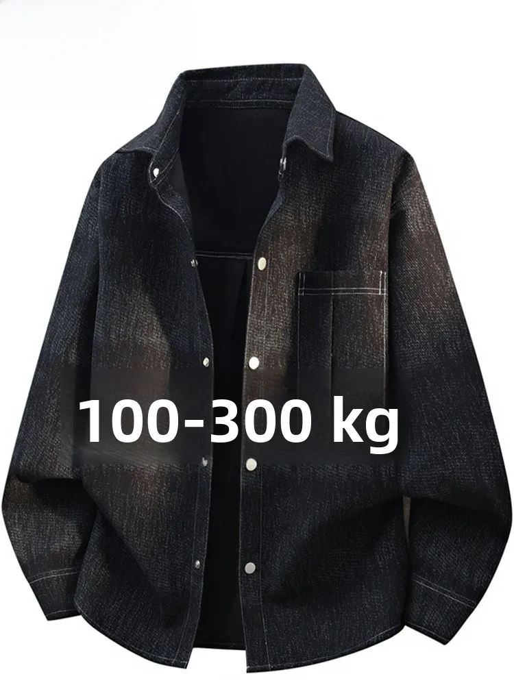 

MoChao American Retro Large Size irt Men's Spring New Loose Casual Long Sve Outerwear Polyester Fiber Waed Iron Free