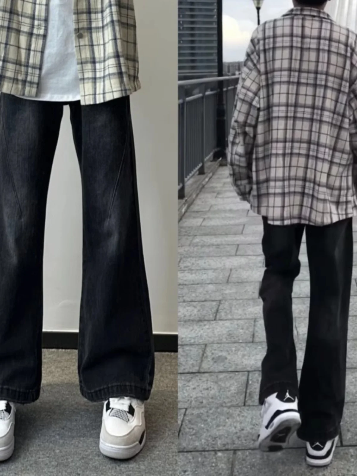 

Американские ретро-джинсы-клеш для мужчин, прямые свободные длинные брюки, весенне-осенние, в стиле хип-хоп, повседневные, молодежные, популярные джинсы