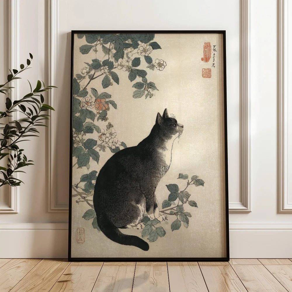 Retro Japanese Zen Nature Hokusai Koi Octopus Cat Crane Future Canvas Painting Wall Art Poster Picture Home Decor Mural Cuadros