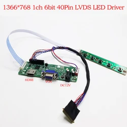 LCD Controller Board For LG Samsung AUO 1366x768 40pins LCD Display Driver Board HDMI VGA LP156WH4 LP140WH1 LP156WF1 B156XW02