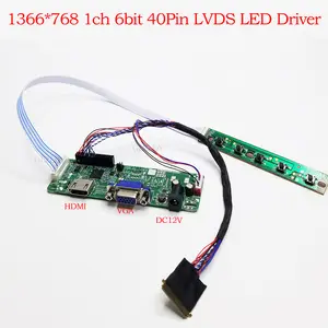 Bilashmart LCD Controller Board LG Samsung AUO 1366x768 40pins LCD Display Driver Board HDMI VGA LP156WH4 LP140WH1 LP156WF1 B156XW02