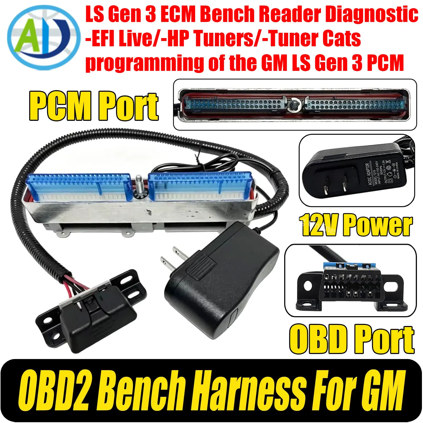 Image of LS Gen 3 für GM Diagnose-ECM-PCM-Testgerät, kompatibel mit GM Chevy Fahrzeugen von 1999-2007, OBD2-Kabelbaum für Motorprogrammier-Scanner