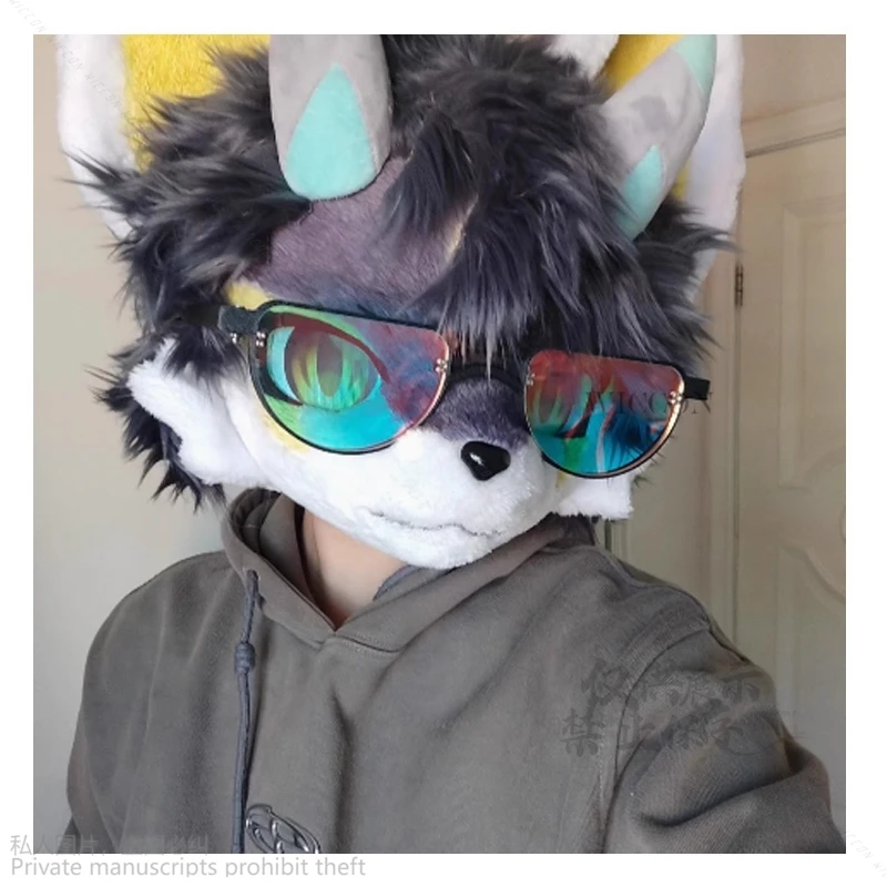 Peludo cosplay japonês animal óculos fursuit snowboard óculos traje acessórios outwear usar natal apenas óculos adereços