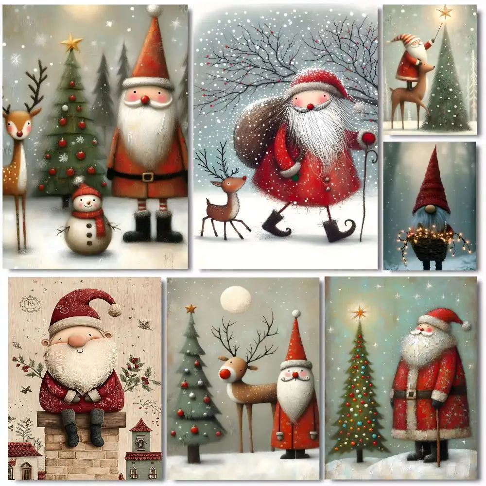 Nordic Christmas Nordic style Poster Resistente al Agua Duradero para Decoracion de Pared en Cualquier Espacio