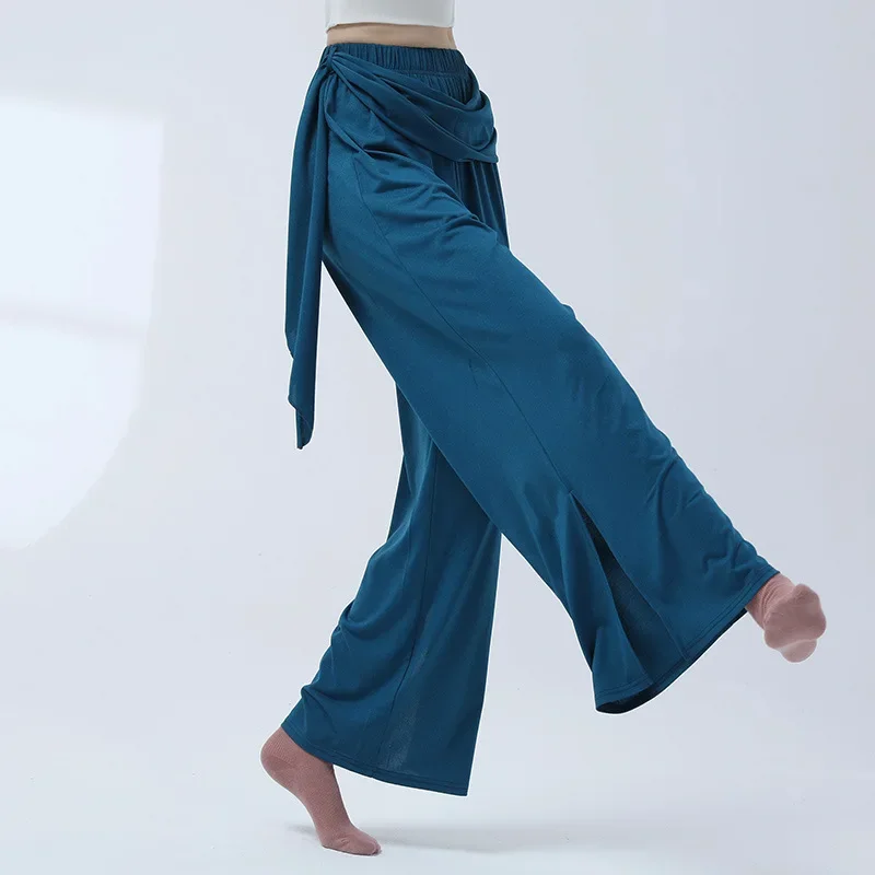 

Modern Dance Trousers Loose Straight Leg Wide Pants Women's Chinese Classical Dance Ethnic Training Stage Performance Clothes