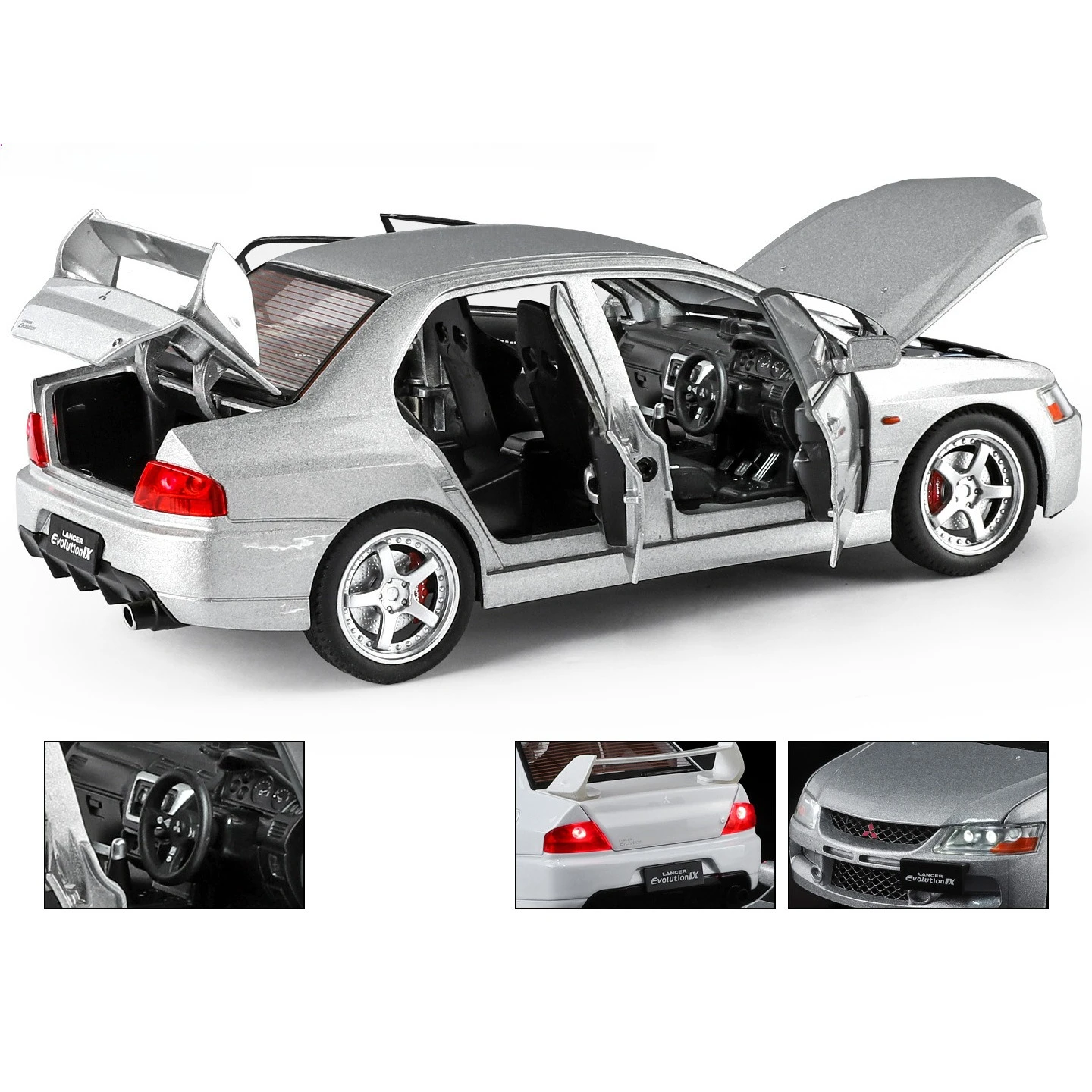 

1:24 Lancer EVO 9. Street Car Edition, модель автомобиля из сплава, звук и свет, ретро-игрушечный магазин, выставки