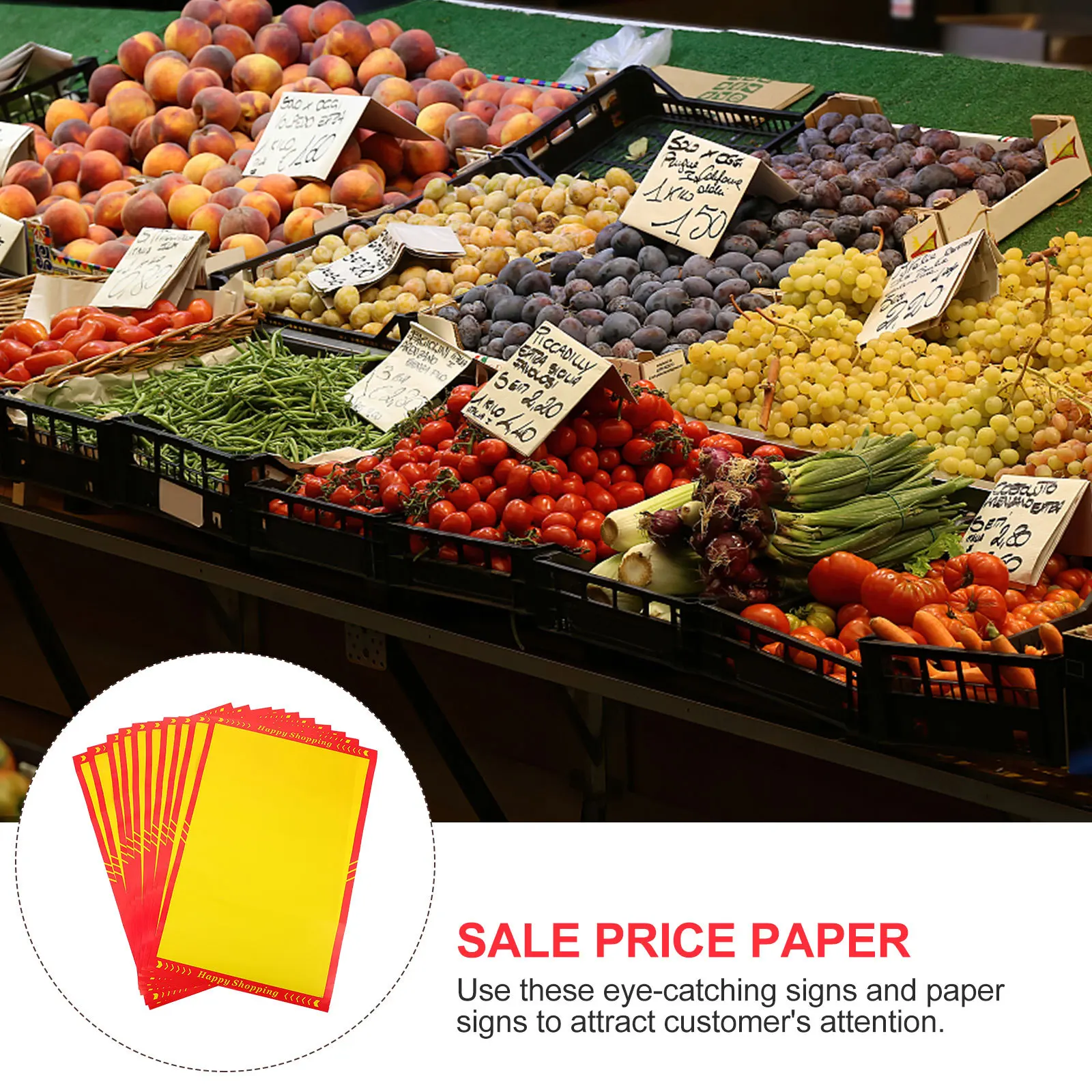 

10pcs Advertising Tags Promotional Cards Sale Price Paper Market Price Tags Commodity Shop Activity Signs Large