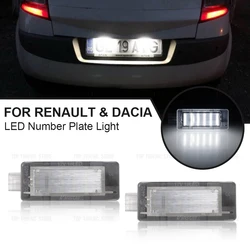 2Pcs LED Number Plate Light For Renault Scenic 2 3 2004-2016 Espace Captur For Dacia Duster Logan License Lamp 8200013577