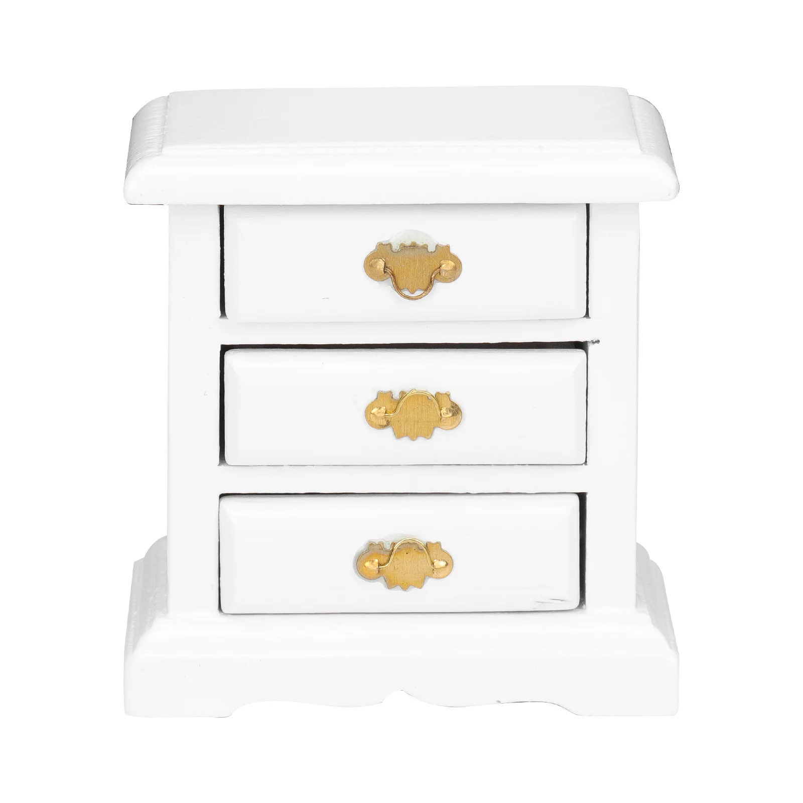 

Mini White Solid Wood Drawer Cabinet Compact Size Decorative Photo Prop Miniature Wood Craft Miniature Cabinet Decor